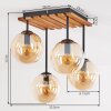 Gastor plafondlamp met bolkappen, 4-lichts ronde retro woonkamerlamp