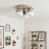 Moderne Cluster-plafondlamp Eloria met drie ronde witte glazen kappen, ø 13 cm, E27