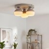 Moderne Cluster-plafondlamp Eloria met drie ronde witte glazen kappen, ø 13 cm, E27