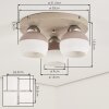 Moderne Cluster-plafondlamp Eloria met drie ronde witte glazen kappen, ø 13 cm, E27