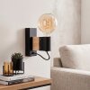 Lemou retro wandlamp E27 met open fitting voor woonkamer en hal, rechthoekig