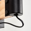 Wandlamp Lemou als leeslamp bij de bank, set van 2 met houten accentblok en open E27-fitting
