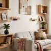 LED wandlamp Inzino met natuurlijke houten lichtbalk, 2-delige set, 3000 Kelvin warmwit