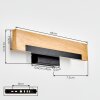 LED wandlamp Inzino met natuurlijke houten lichtbalk, 2-delige set, 3000 Kelvin warmwit