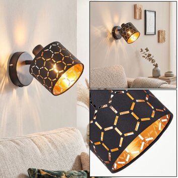 Alsen verstelbare wandlamp met lampenkap met sleuven, E14-fitting en schakelaar