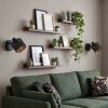 Wandlamp Tallaboa, set van 2, met goud-zwarte metalen rasterkap, draaibaar en zwenkbaar
