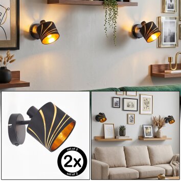 Alsen wandlamp set van 2 met symmetrische sleuven, verstelbare lampkop