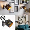 Opatija verstelbare wandlamp met schakelaar, lampenkap met uitsparingen, set van 2