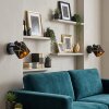 Wandlamp Opatija, set van 2 met goudkleurige uitsparingen, verstelbare kap