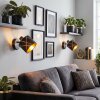 Wandlamp Opatija, set van 2 met goudkleurige uitsparingen, verstelbare kap
