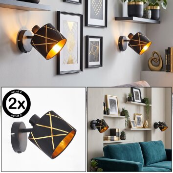 Opatija verstelbare wandlamp met schakelaar, lampenkap met uitsparingen, set van 2