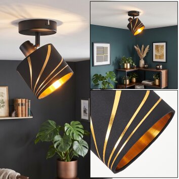 Alsen plafondspot met verstelbare lampkop, E14, Ø 12 cm, modern-retro voor woonkamer
