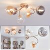 Chehalis retro plafondlamp met bolkappen, 6-lichts, Ø 64 cm, vintage stijl