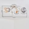 Chehalis retro plafondlamp met bolkappen, 6-lichts, Ø 64 cm, vintage stijl