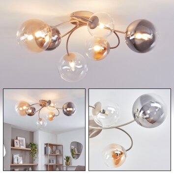 Chehalis retro plafondlamp met bolkappen, 6-lichts, Ø 64 cm, vintage stijl