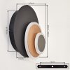 LED ronde wandlamp Lemik, set van 2, houtlook ring, verstelbaar, 3000 Kelvin warmwit
