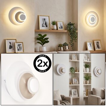 LED wandlamp Lemik, 2er-Set met concentrische ringen, verstelbaar, 3000 Kelvin warmwit