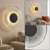 Ronde LED wandlamp Liriel met concentrische glasringen, 3000 Kelvin warmwit
