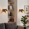 Retro-wandlamp Alsen, set van 2, goud-zwarte kap met uitsparingen, draai- en zwenkbare lampkop