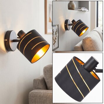 Alsen wandlamp met symmetrische sleuven, verstelbare lampkop, E14, ø 12 cm