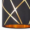 Retro-muurspot Opatija met goud-zwarte stoffen kap, draaibare en kantelbare spotkop, Ø 12 cm