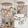 Moderne cluster-plafondlamp Koyoto met 5 bollen in helder, chroom en rookglas