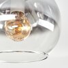 Moderne cluster-plafondlamp Koyoto met 5 bollen in helder, chroom en rookglas