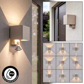 Tamarin LED buitenwandlamp met bewegingsmelder, kubusvormig up-down effect