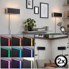 LED Wandlamp Axion, 2-delige set, vlakke indirecte RGB-lichtkrans, 3000 kelvin warmwit