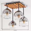 Koyoto 4-lichts plafondlamp bolvormig, retro plafondverlichting voor woonkamer