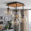 Boho-plafondlamp Koyoto met 4 heldere glazen bollen, amberkleurig glas, ø 15 cm