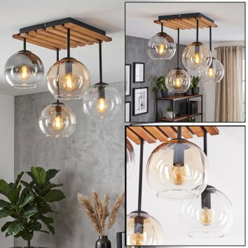Koyoto 4-lichts plafondlamp met globe kappen voor eetkamer en woonkamer