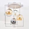Koyoto plafondlamp met 4 bolkappen, 4-lichts E14, Ø 38 cm, retro vintage