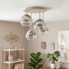 Moderne plafondlamp Koyoto met 4 heldere en rookkleurige glazen bollen, ø 15 cm