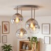 Moderne plafondlamp Koyoto met 4 heldere en rookkleurige glazen bollen, ø 15 cm