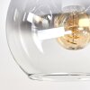 Moderne plafondlamp Koyoto met 4 heldere en rookkleurige glazen bollen, ø 15 cm