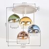 Sandkleurige Cluster-plafondlamp Koyoto met 4 kleurrijke glazen bollen, ø 15 cm