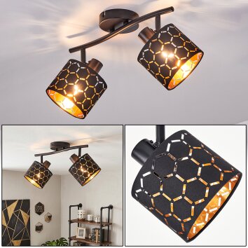 Alsen plafondspot 2-lichts met draaibare spots en geometrisch lichtpatroon