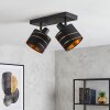 Alsen vintage plafondspot 2 lampen met draaibare en zwenkbare spots, woonkamer