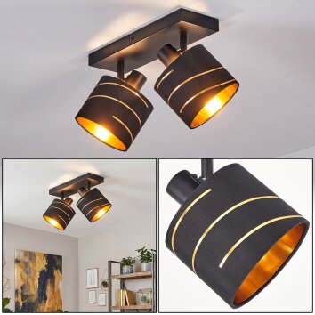 Alsen vintage plafondspot 2 lampen met draaibare en zwenkbare spots, woonkamer
