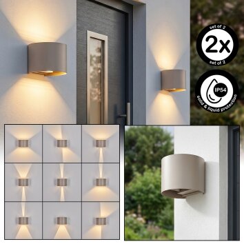 LED Wandlamp voor buiten Tamarin, Up & Down, set van 2, 3000 Kelvin warmwit