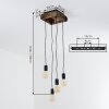 Boho Cluster hanglamp Avestruz, 4 zichtbare E27-fittingen, verstelbaar bij montage