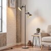 Industriële staande lamp Hora met 2 draaibare zwenkbare spotkoppen, hoogte 162 cm