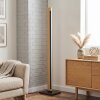 LED staande lamp Inzino met rechthoekig houtlookpaneel, 3000 Kelvin warmwit en 2400 lumen