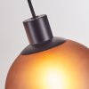 Retro-hanglamp Nolen in clusteropstelling met rookglazen kappen, montageverstelbaar