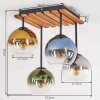 Koyoto 4-lichts E14 plafondlamp met bolvormige kappen, retro boho stijl