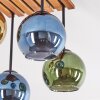 Cluster-plafondlamp Koyoto met lamellenplaat en 4 glazen bollen voor de eettafel