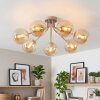 7-lichts moderne Cluster-plafondlamp Gastor met amberkleurige glazen bollen, ø 15 cm