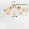 7-lichts moderne Cluster-plafondlamp Gastor met amberkleurige glazen bollen, ø 15 cm