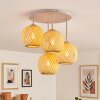 Basto ronde plafondlamp met 4 gevlochten bolschermen, Ø 38 cm, boho stijl
